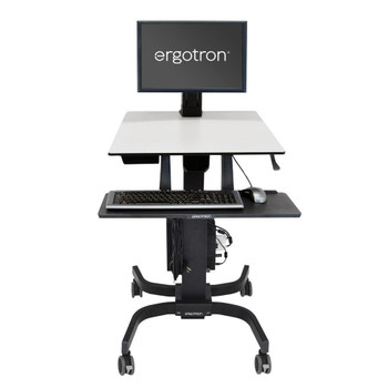 WorkFit-C, Single LD Sit-Stand Workstation Office Mobile Desk, =<24"