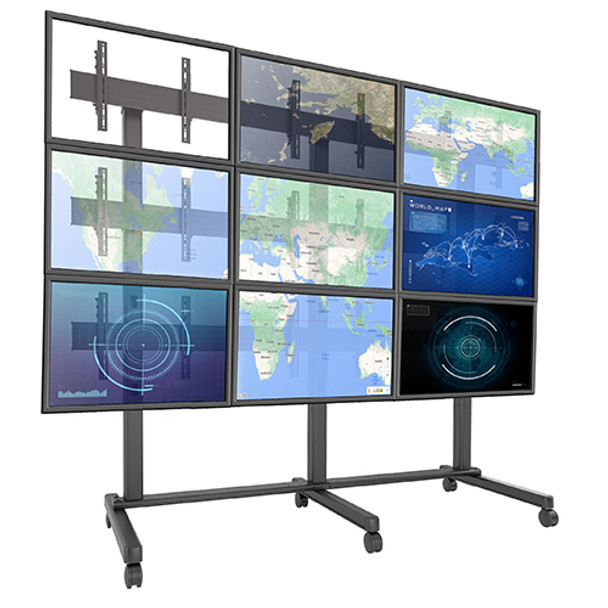 FUSION™ 3 x 3 Micro-Adjustable Large Freestanding Video Wall