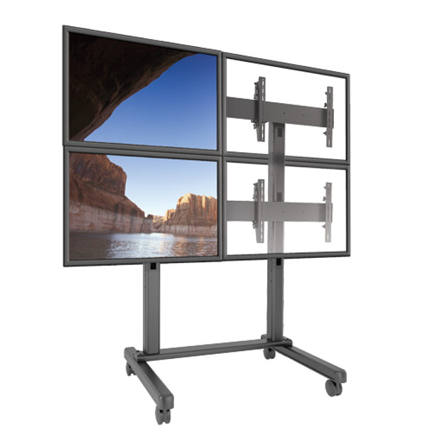 FUSION™ 2 x 2 Micro-Adjustable Large Freestanding Video Wall Cart