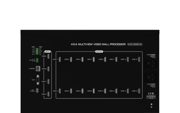 MW4-16 Multiview Video Wall Processor 4 inputs - 16 outputs HDMI 2.0