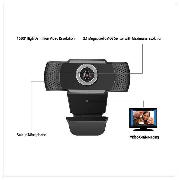 CyberTrack H4 - Business 10+ Pack - 1080P HD USB Webcam with Built-in Microphone