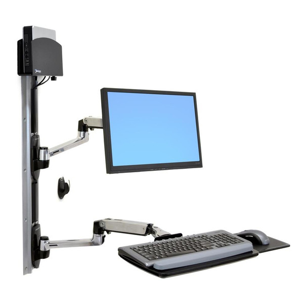 LX Wall Mount System Keyboard & Monitor Mount with Small CPU Holder, ≤32"