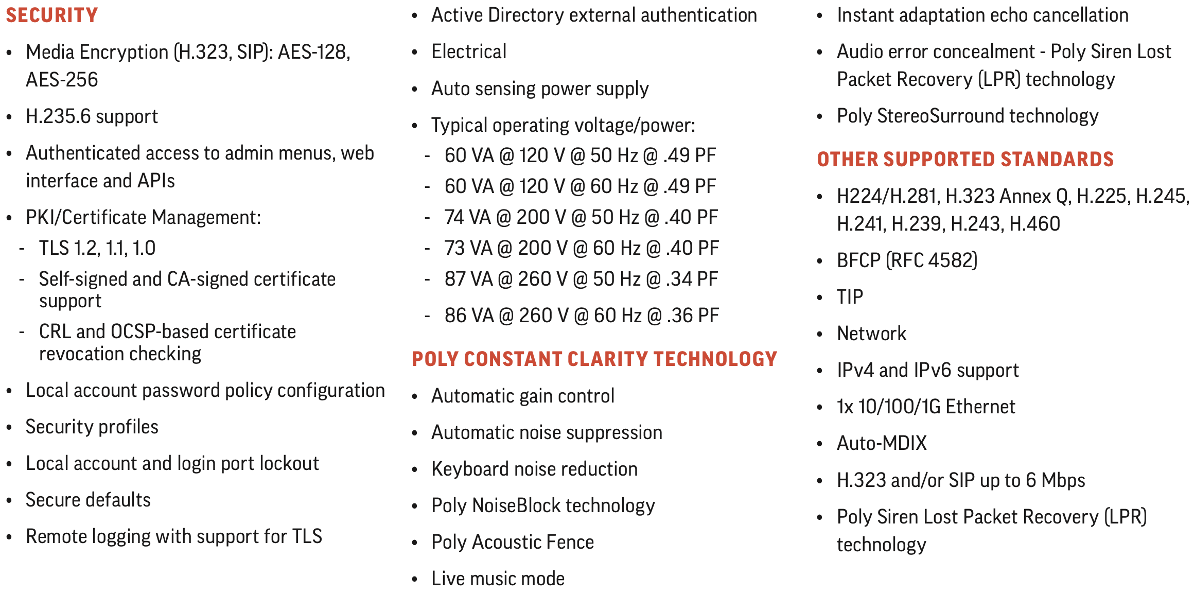 Poly Medialign Specifications