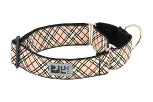 All Webbing Training Collar - Tan Tartan 069