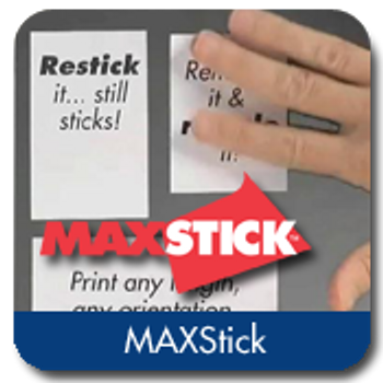 MAXSTICK, CONSUMABLES, MAXSTICK2GO 55G CENTER ADHESIVE STICKY PAPER, DIRECT THERMAL, 2.25" X 160', 1" CORE, 2.75" OD, 24 ROLLS PER CASE, PRICED PER ROLL