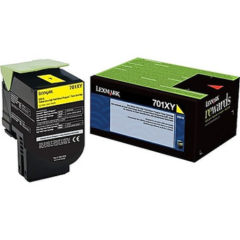 Lexmark 701XM Yellow Return Program Toner Cartridge, Extra High Yield (70C1XY0)