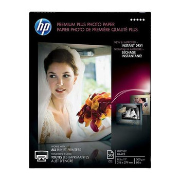 HP Premium Plus Photo Paper, Glossy, 8-1/2" x 11", 50/Pack (CR664)