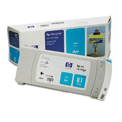 DESIGNJET 5000 SERIES, NO:81 DYE CYAN INK CARTRIDGE
