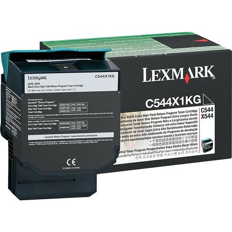 Lexmark Black Toner Cartridge, Extra High Yield (C544X1KG)