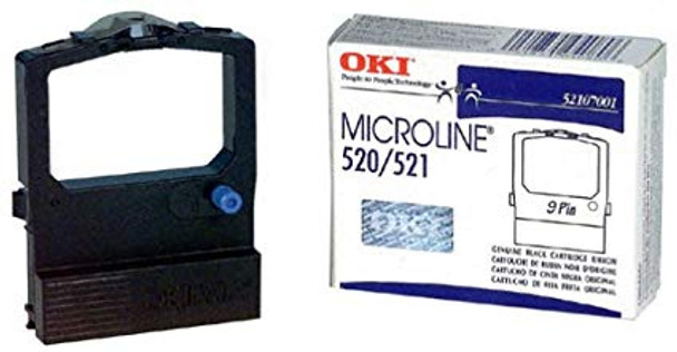 Okidata Oki 52107001 Ribbon for Microline 520/521: BLACK (4M) (52107001)