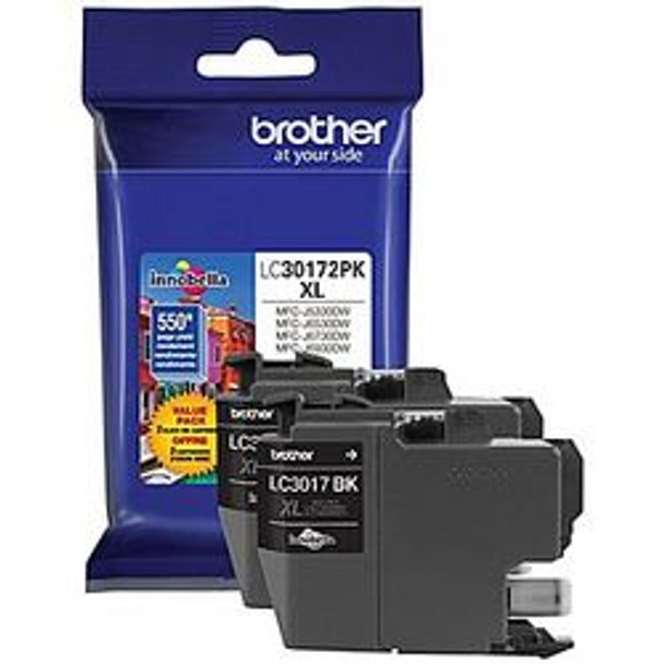 Brother LC3017 Black Ink Cartridges, High Yield, 2/Pack (LC30172PKS)