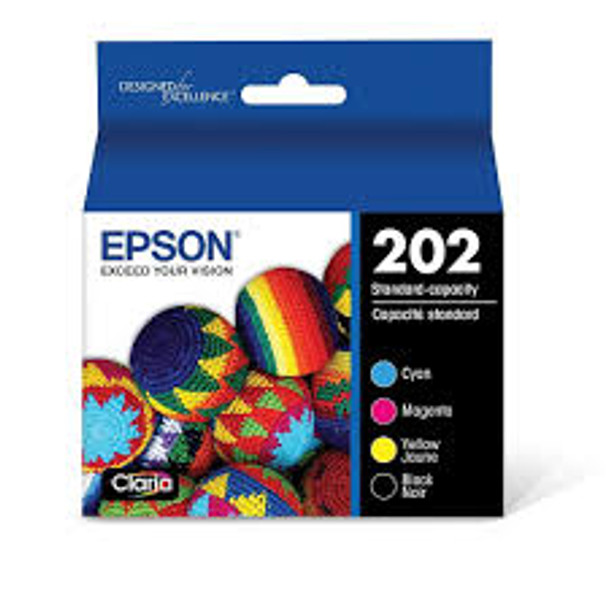 Epson T202 DuraBrite Ultra Ink Cartridge, Black and Colour CMY (T202120-BCS) (T202120BCS)