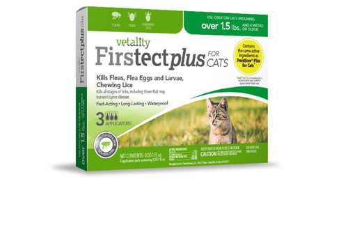 Vetality Firstect Plus Flea & Tick Treatment for Cats- (3 Pack)