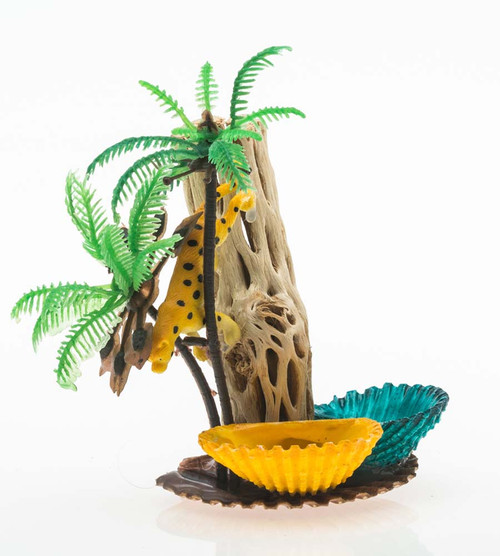 Florida Marine Research Colored Shellfeeder Stand with Palm Tree Florida Marine Research Colored Shellfeeder Stand with Palm Tree
