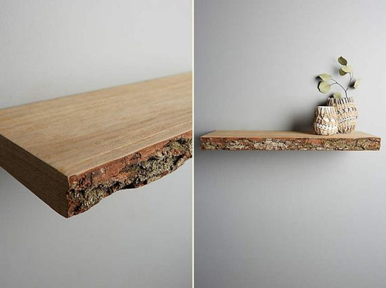 Oak Live Waney Edge Floating Shelf