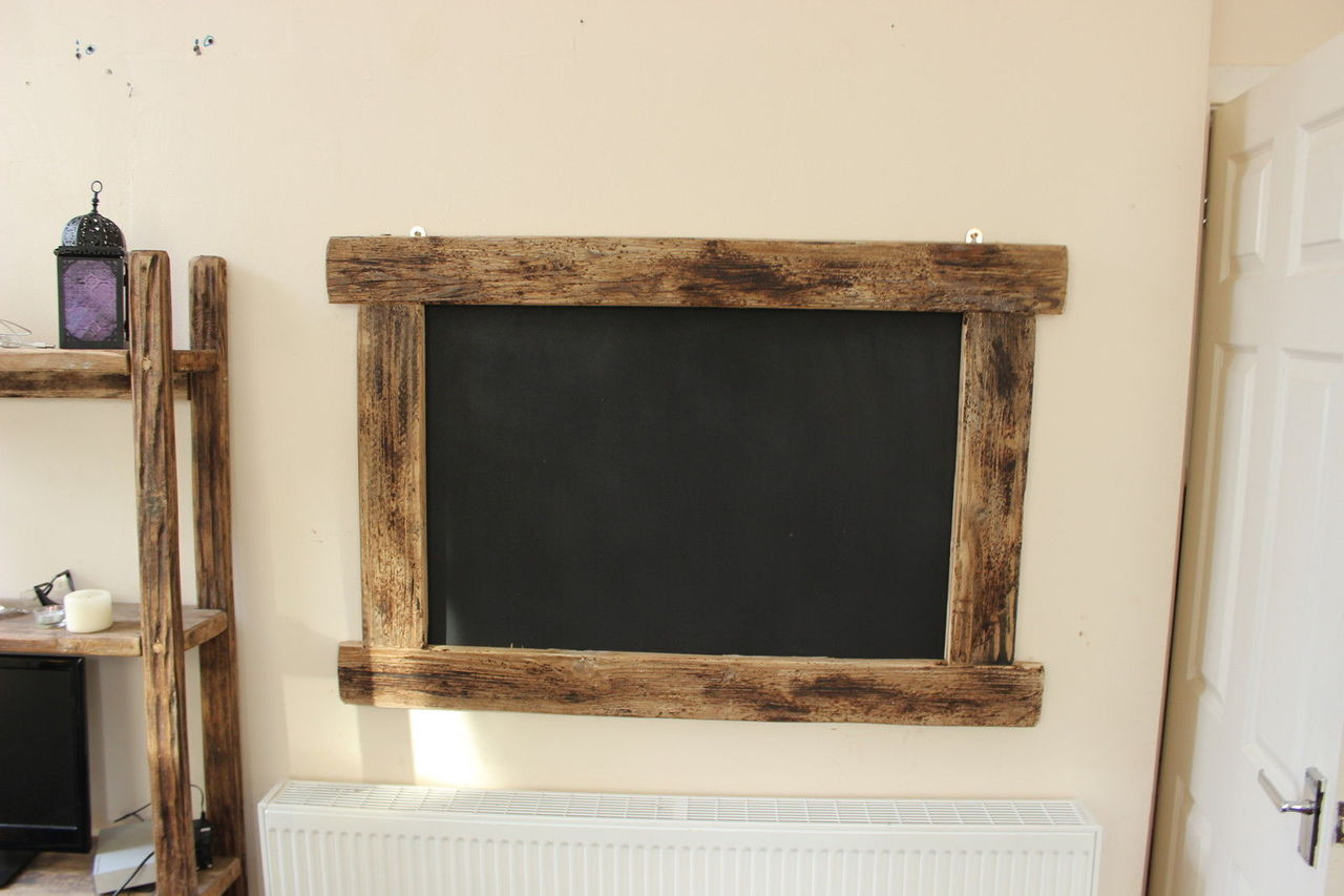 Large Rustic Reclaimed Driftwood Farmhouse Style Black Chalk Board