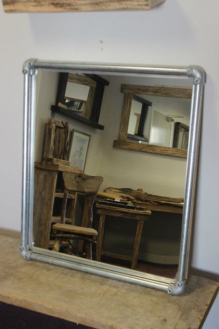 Industrial Pipe Frame Mirror