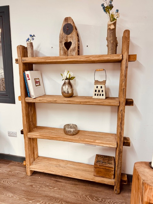 Handcrafted Driftwood Shelving Unit – 120 cm w × 25 cm d× 175 cmh Handcrafted Driftwood Shelving Unit – 120 cm w × 25 cm d× 175 cmh