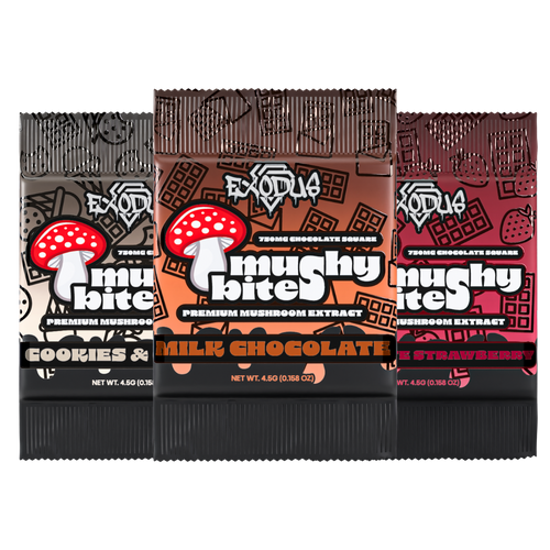Mushy Bites Mushroom Chocolate Squares – 3 Flavors Mushy Bites Mushroom Chocolate Squares – 3 Flavors