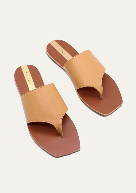Kaanas Maria Minimalist Allover Leather Thong Sandal