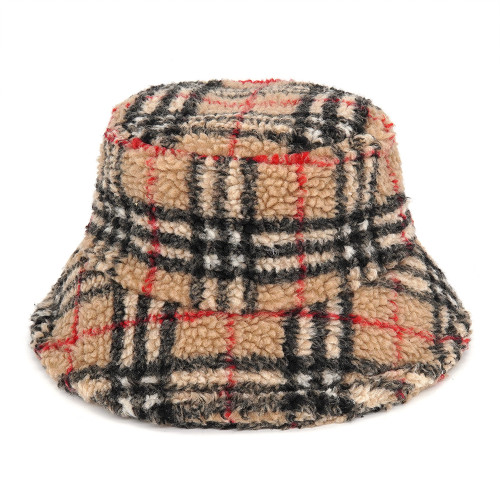 Checkered Plaid Bucket Hat | Beige