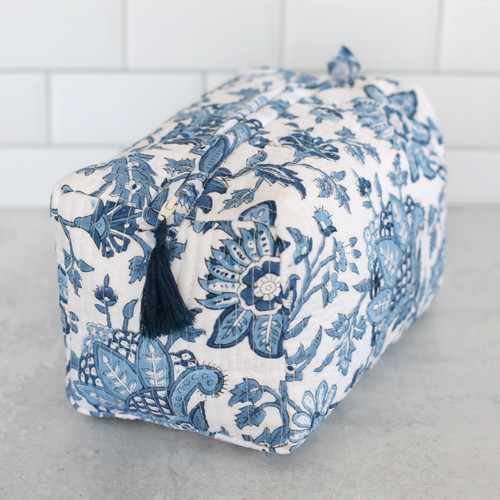 Pacific & Rose Textiles Cosmetic Bag - Gayatri Blue