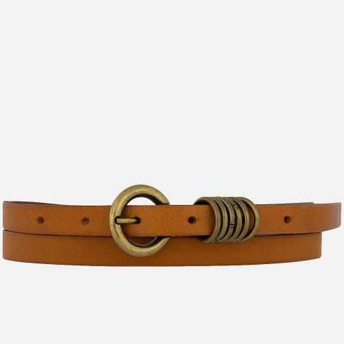 Amsterdam Heritage Alie | Skinny Leather Belt - Camel