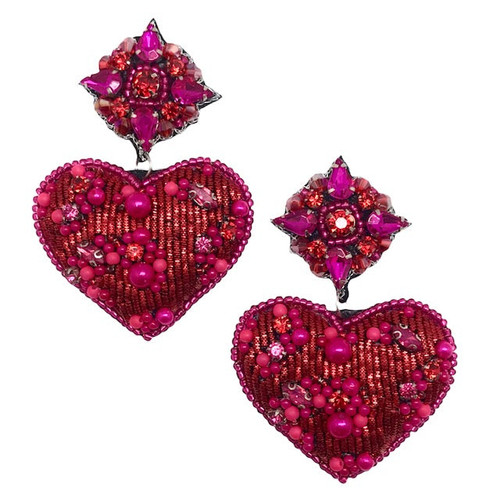Poppy Heart Drop Earrings