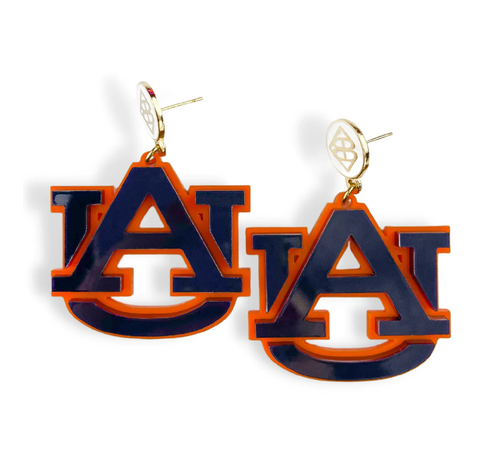 Brianna Cannon Navy & Orange AU Logo Earrings