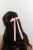 Grace & Grandeur Micro Alice Matte Satin Bow Barrette - Soft Pink