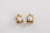 Vintage Mini Square Gold Pearl Huggie Hoop Earrings