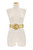 Half Circle Buckle Metallic Feel Straw Belt - Gold