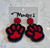 Game Day Black and Red Paw Prints