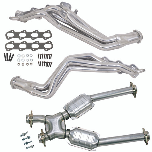 BBK 15333 BBK 15333 99-04 Ford Mustang Cobra/Mach1 1-5/8 Long Tube Header w/High Flow Catted X-Pipe (Silver Ceramic)