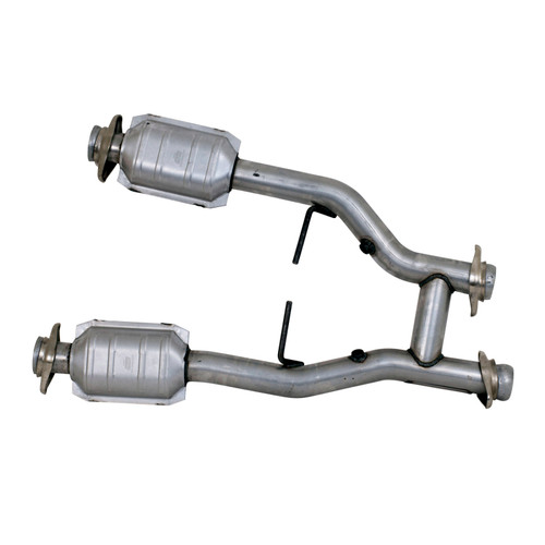 BBK 1538 BBK 1538 96-04 Mustang 4.6 GT / Cobra Short Mid H Pipe w Catalytic Converters 2-1/2 For Long Tube Headers