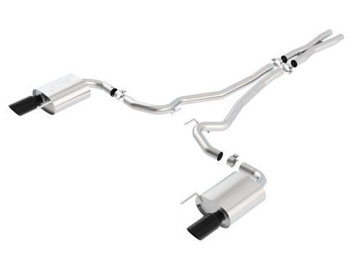 Borla 140590BC Borla 140590BC S-Type Cat-Back 15-17 Ford Mustang GT 5.0L V8 MT/AT 2.5in pipe 4in tip (Black Chrome)
