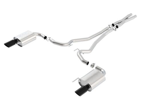 Borla 140591BC Borla 140591BC Atak S Cat-Back 15-17 Ford Mustang GT 5.0L V8 MT/AT 2.5in pipe 4in tip (Black Chrome)