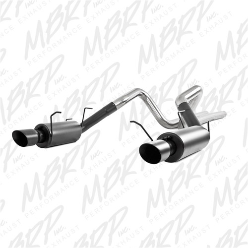 MBRP S7258BLK MBRP S7258BLK 11-14 Ford Mustang GT 5.0L 3in Cat Back Dual Split Rear Street Version 4in Tips - Black