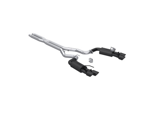MBRP S7280BLK MBRP S7280BLK 2024 Ford Mustang GT 5.0L 3in Cat-Back Dual Split Rear - Quad Black Tips