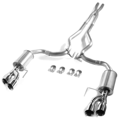 Roush 422093 Cat-Back Exhaust Kit, Non-Active Exhaust with Polished Quad Tips (2018-2026 Ford Mustang GT Fastback 5.0L)