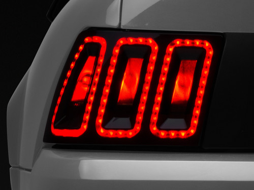 Raxiom 100807 Raxiom 100807 99-04 Ford Mustang Excluding 99-01 Cobra Icon LED Tail Lights- Black Housing (Smoked Lens)