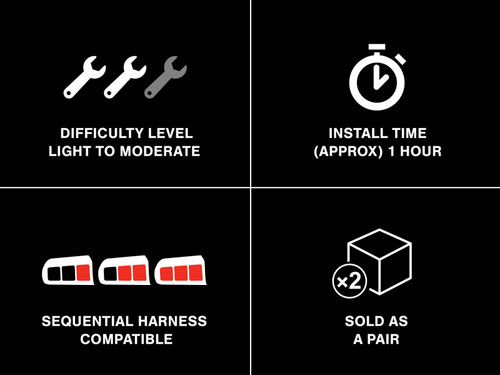 Raxiom 100807 Raxiom 100807 99-04 Ford Mustang Excluding 99-01 Cobra Icon LED Tail Lights- Black Housing (Smoked Lens)