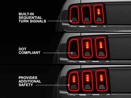 Raxiom 49169 Raxiom 49169 05-09 Ford Mustang Gen5 Tail Lights- Black Housing (Smoked Lens)