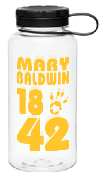 Clear with Gold Squirrel Print Sport Bottle Clear with Gold Squirrel Print Sport Bottle