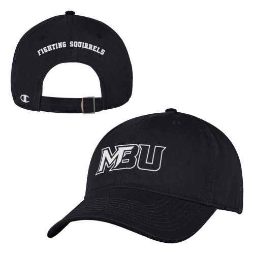 Champion Relaxed Twill Cap - Black with White MBU Champion Relaxed Twill Cap - Black with White MBU