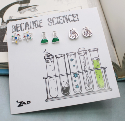 Because Science Enamel Post Earrings Because Science Enamel Post Earrings