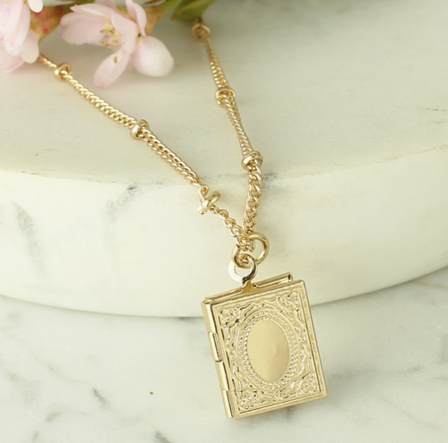 Secret Diary Gold Book Locket Necklace Secret Diary Gold Book Locket Necklace