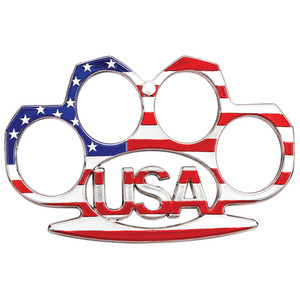 Stars & Stripes Patriot Brass Knuckles - USA Flag Metal (SAMPLE)