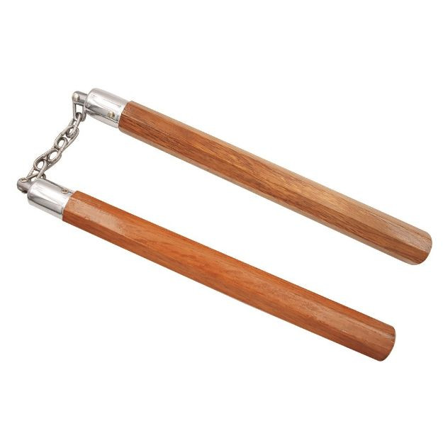 Natural Brown Wood Nunchucks