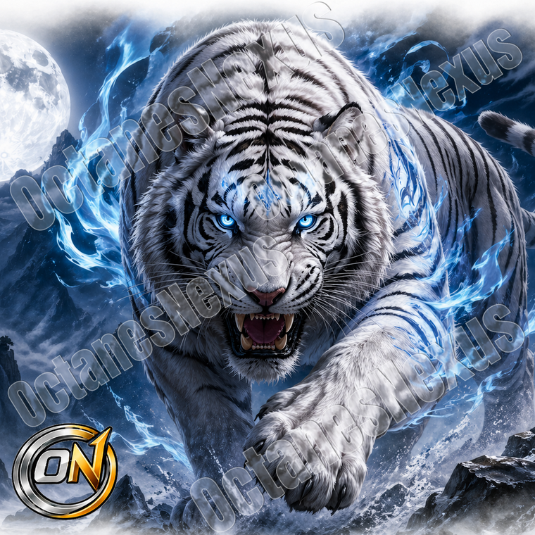 6 PC White Tiger Mug Set